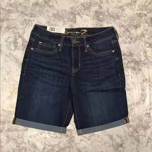 7 For All Mankind Dark Blue Jean Shorts